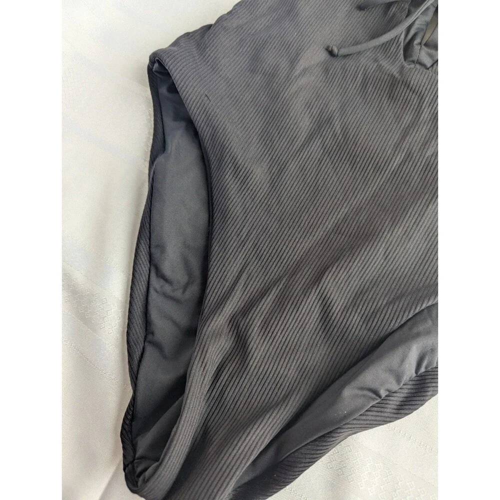 NWT Becca by Rebecca Virtue One Piece Swimsuit Black Lace Up Plunge Size Small